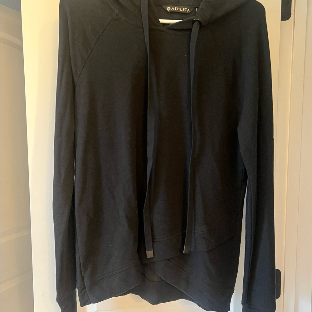 Athleta Black Cozy Pullover Hoodie size Small